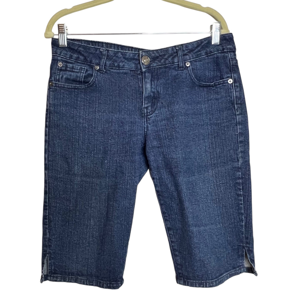 The Limited Womens Bermuda Denim Shorts Size 8 Dark Wash Cotton Spandex Jorts